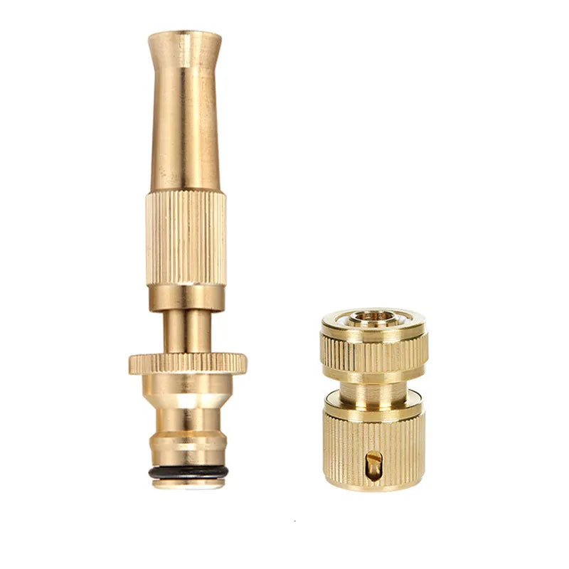 SCIMAKER Spray Nozzle Water Gun Brass High Pressure Direct Spray Sprinkler Quick Connector Home Garden Hose Adjustable Gun