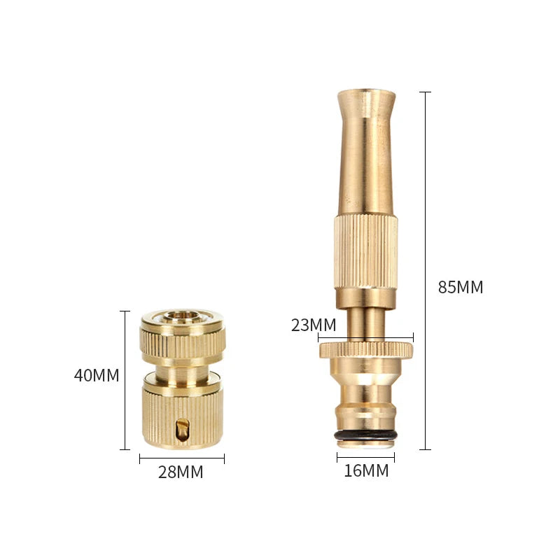 SCIMAKER Spray Nozzle Water Gun Brass High Pressure Direct Spray Sprinkler Quick Connector Home Garden Hose Adjustable Gun